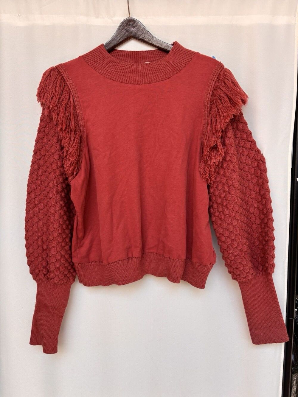 Dolan Anthropologie Women’s Sweater Fringe Fisherman Boho Granny Crochet Large